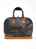 Vintage Louis Vuitton Alma Old tas vooraanzicht, iconisch monogram canvas met gouden hardware