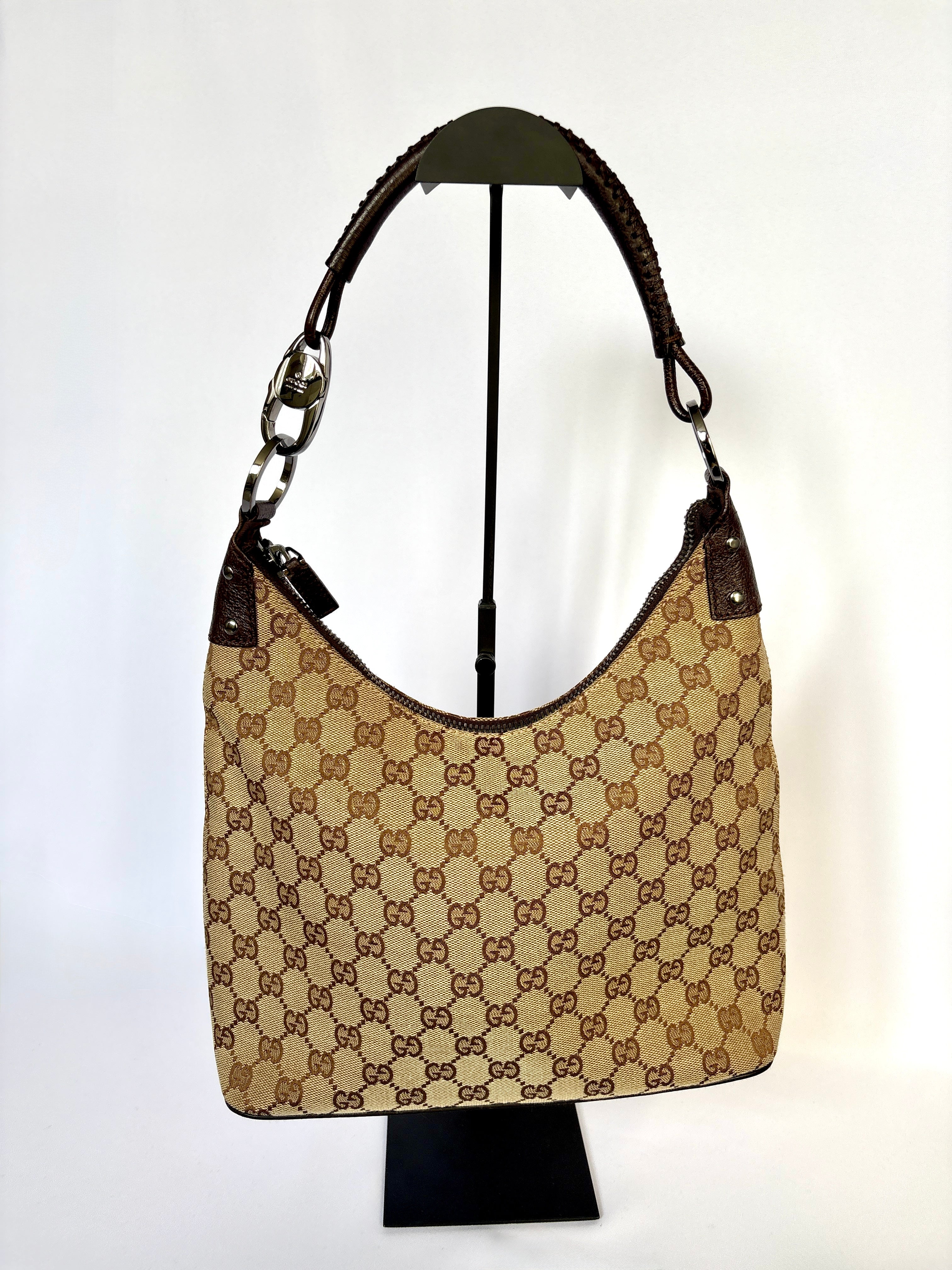 Gucci Monogram Canvas Lock tas beige GG patroon