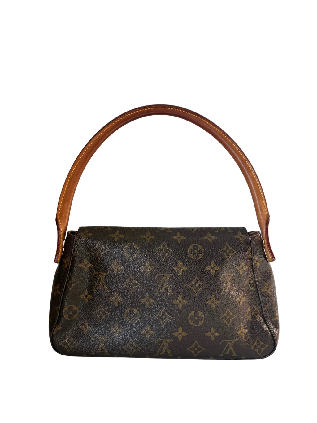 Pre-loved Louis Vuitton Looping PM mini, monogram canvas, achterkant 