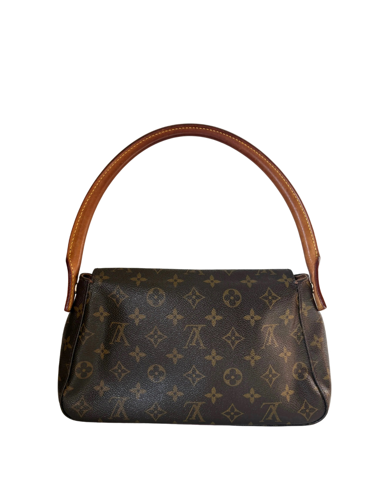 Pre-loved Louis Vuitton Looping PM mini, monogram canvas, achterkant 
