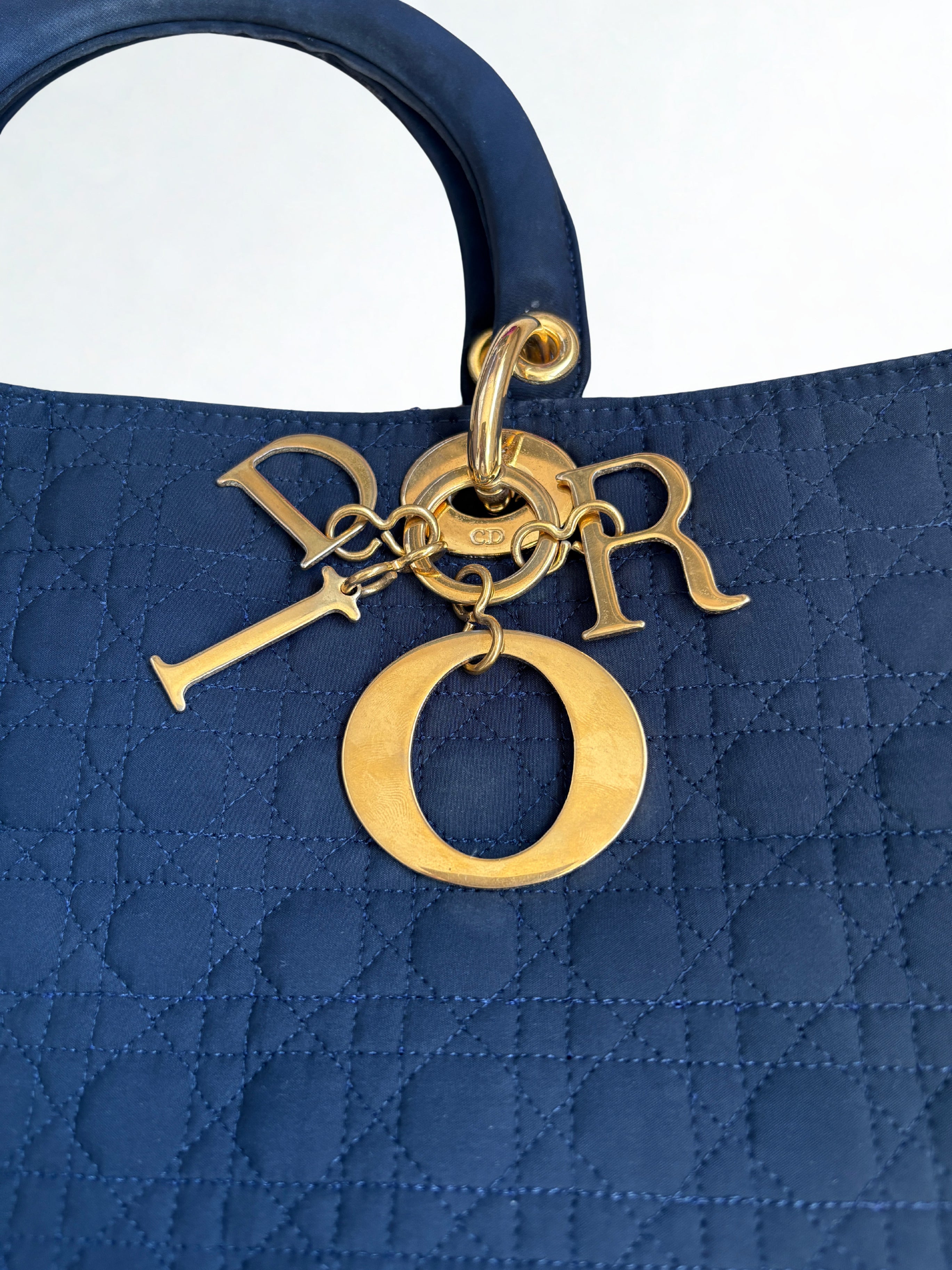 Lady Dior Medium Navy Nylon