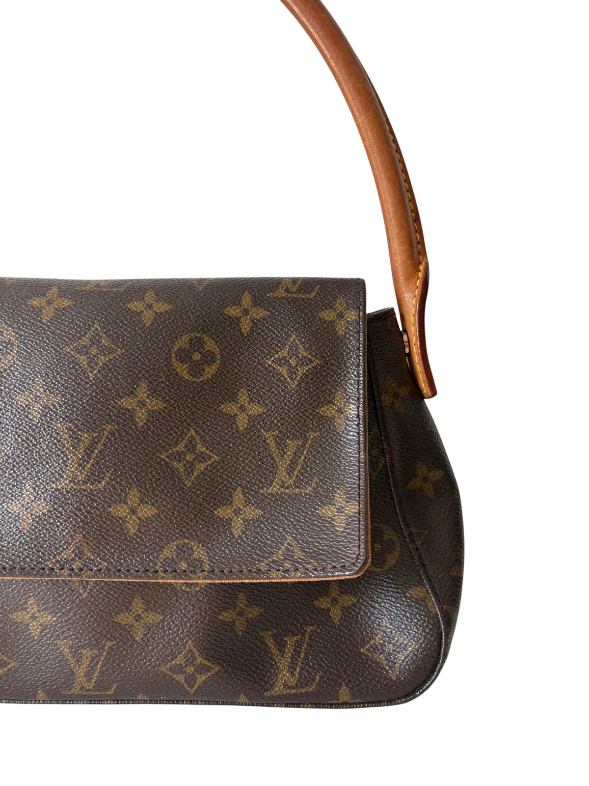 Pre-loved Louis Vuitton Looping PM mini, monogram canvas, vachetta leer 