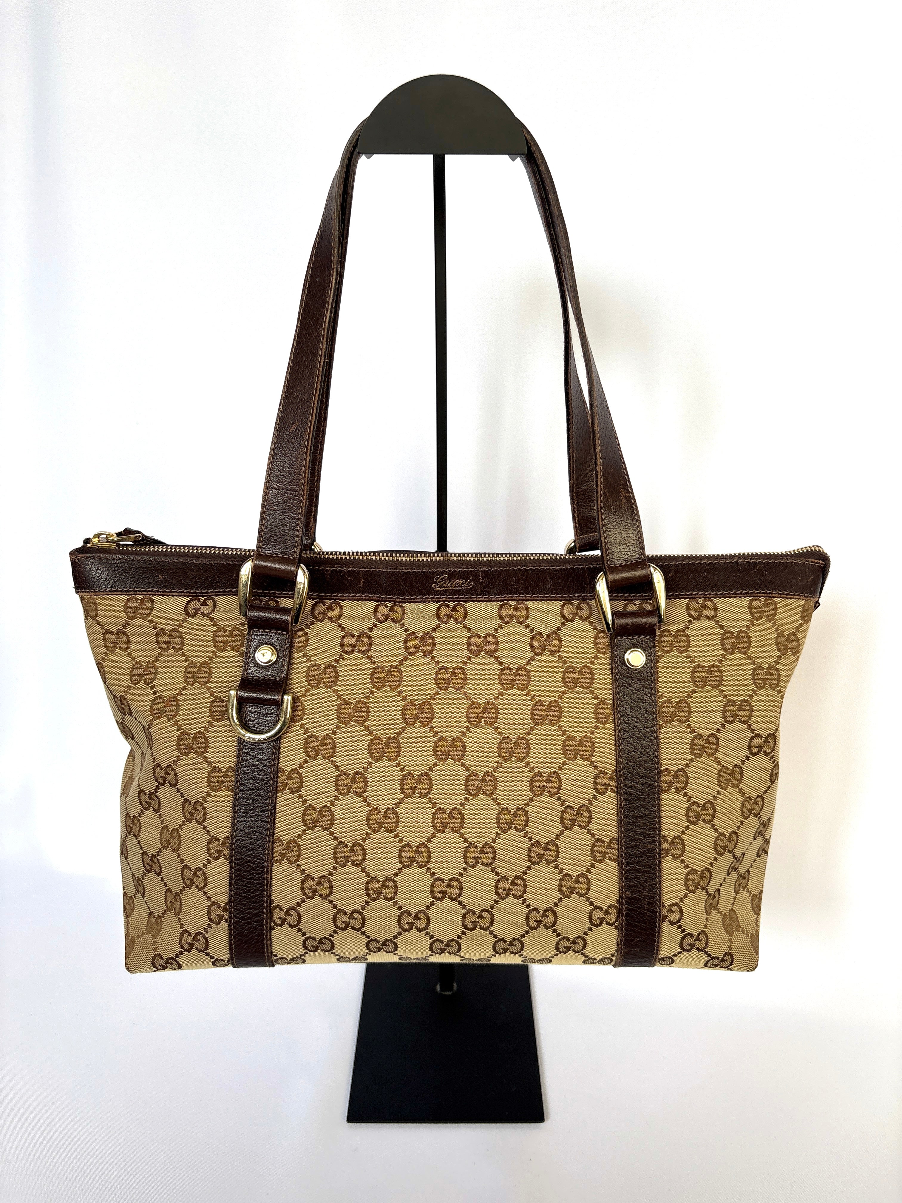Gucci Abbey Monogram Tote beige GG canvas vintage