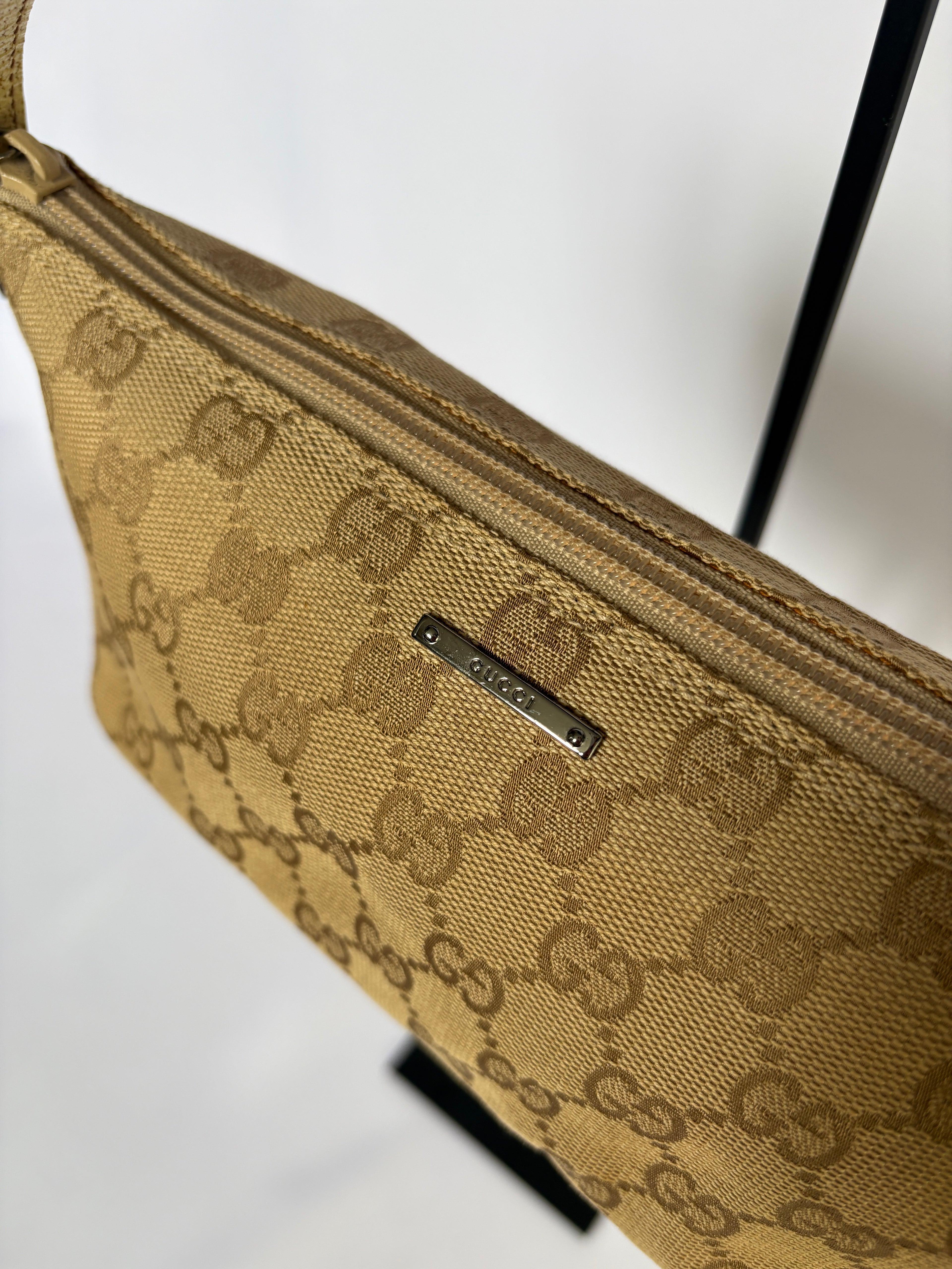 Gucci Pochette Boat Bag beige GG canvas vintage zilveren hardware