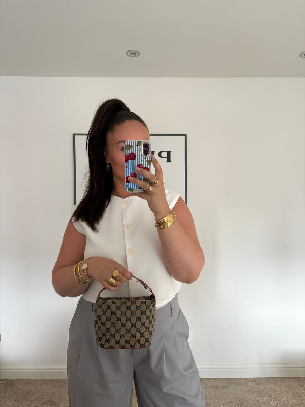 Gucci Monogram Canvas Pochette Boat Mini
