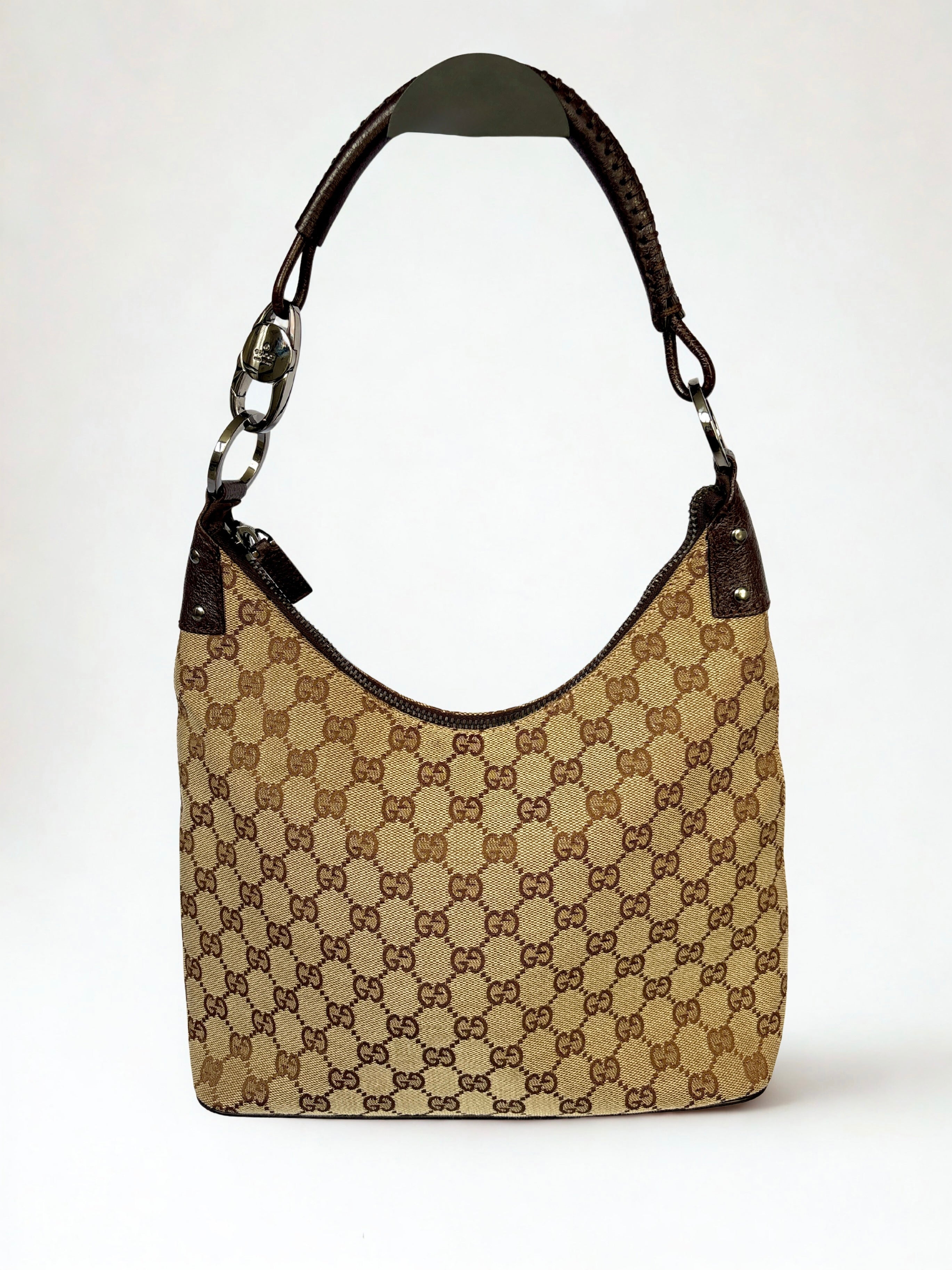 Gucci Monogram Hobo Canvas Lock