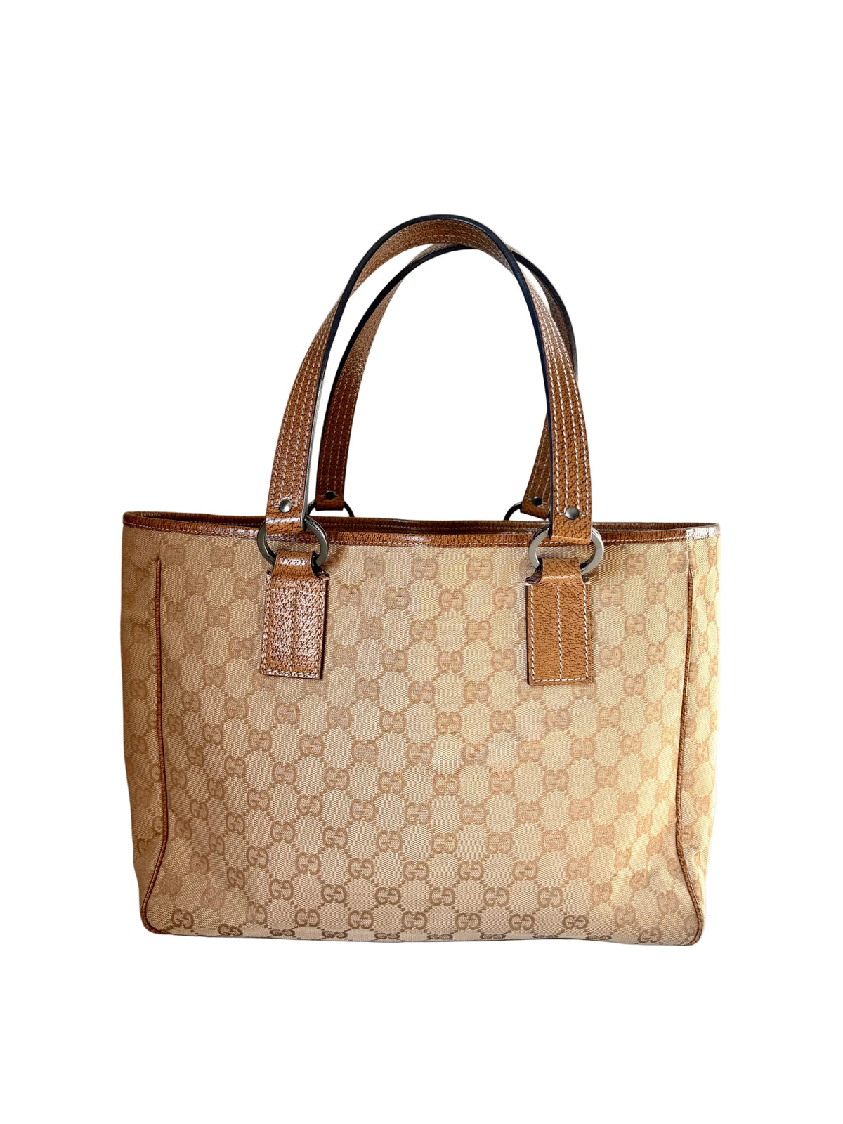 Pre-loved Gucci GG Monogram Tote voorzijde, Trésor de Lou