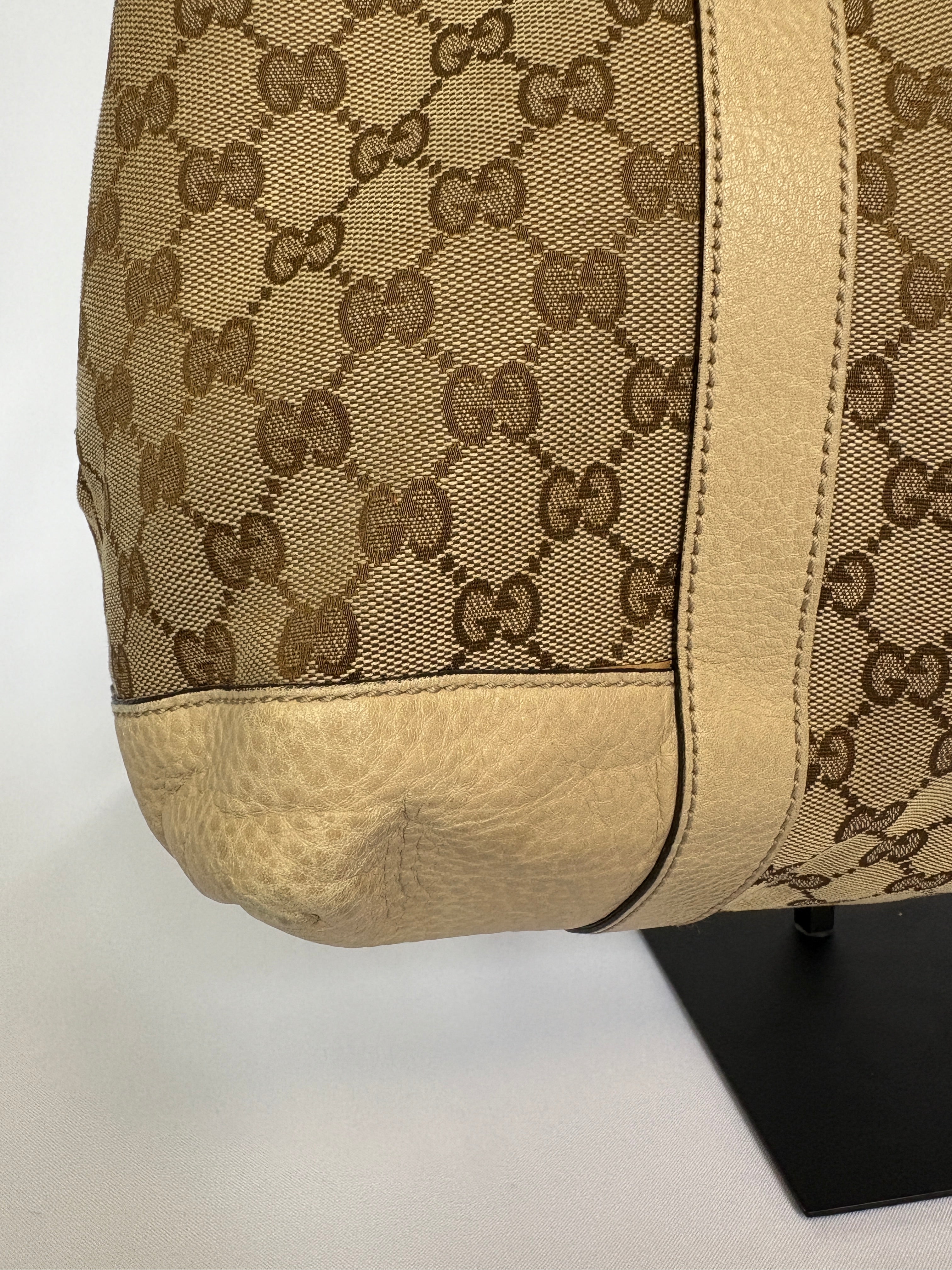  Gucci Canvas Miss GG Tote beige leer