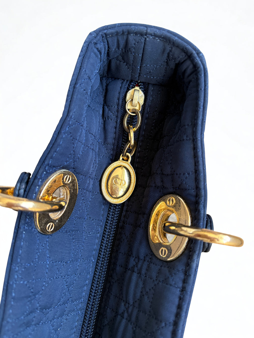 Lady Dior Medium Navy Nylon