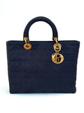 Lady Dior Medium Navy Nylon