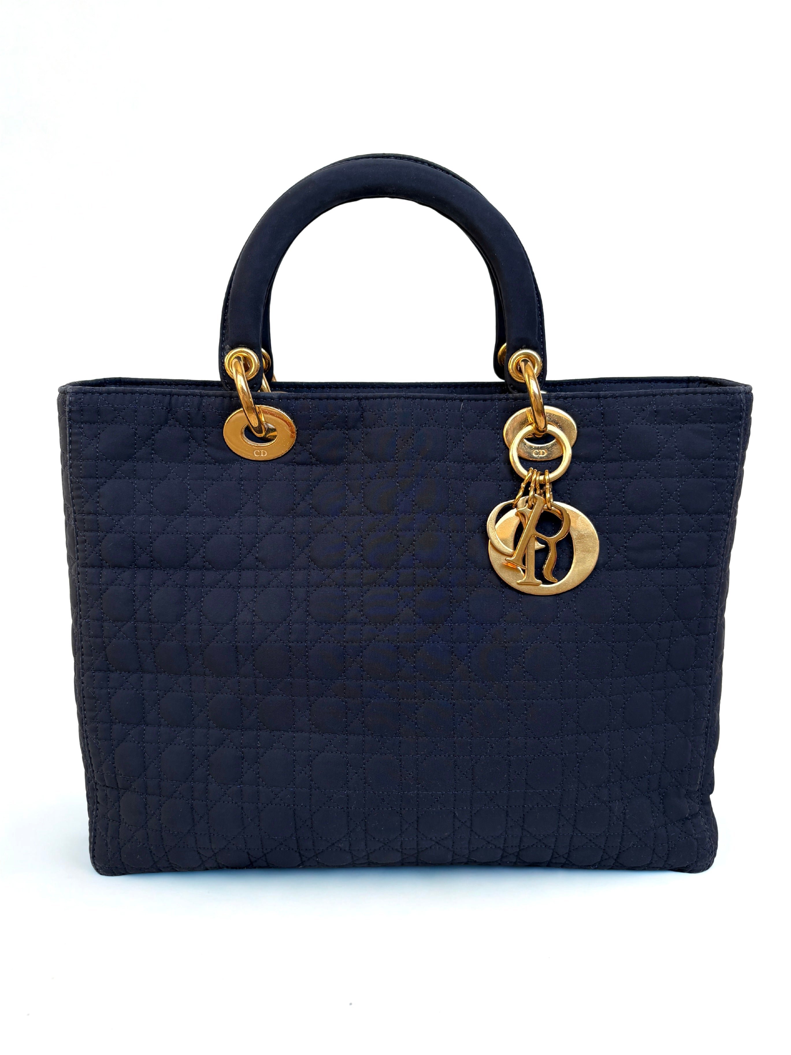 Lady Dior Medium Navy Nylon