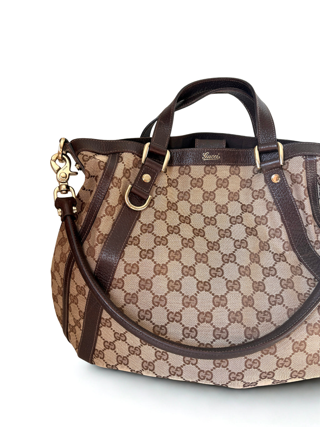 Gucci Convertible Monogram Abbey Hobo Tote