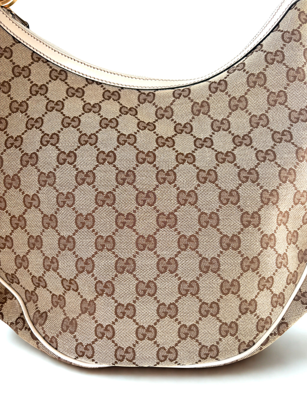 Pre-loved Gucci GG Monogram Twins Hobo, beige canvas 