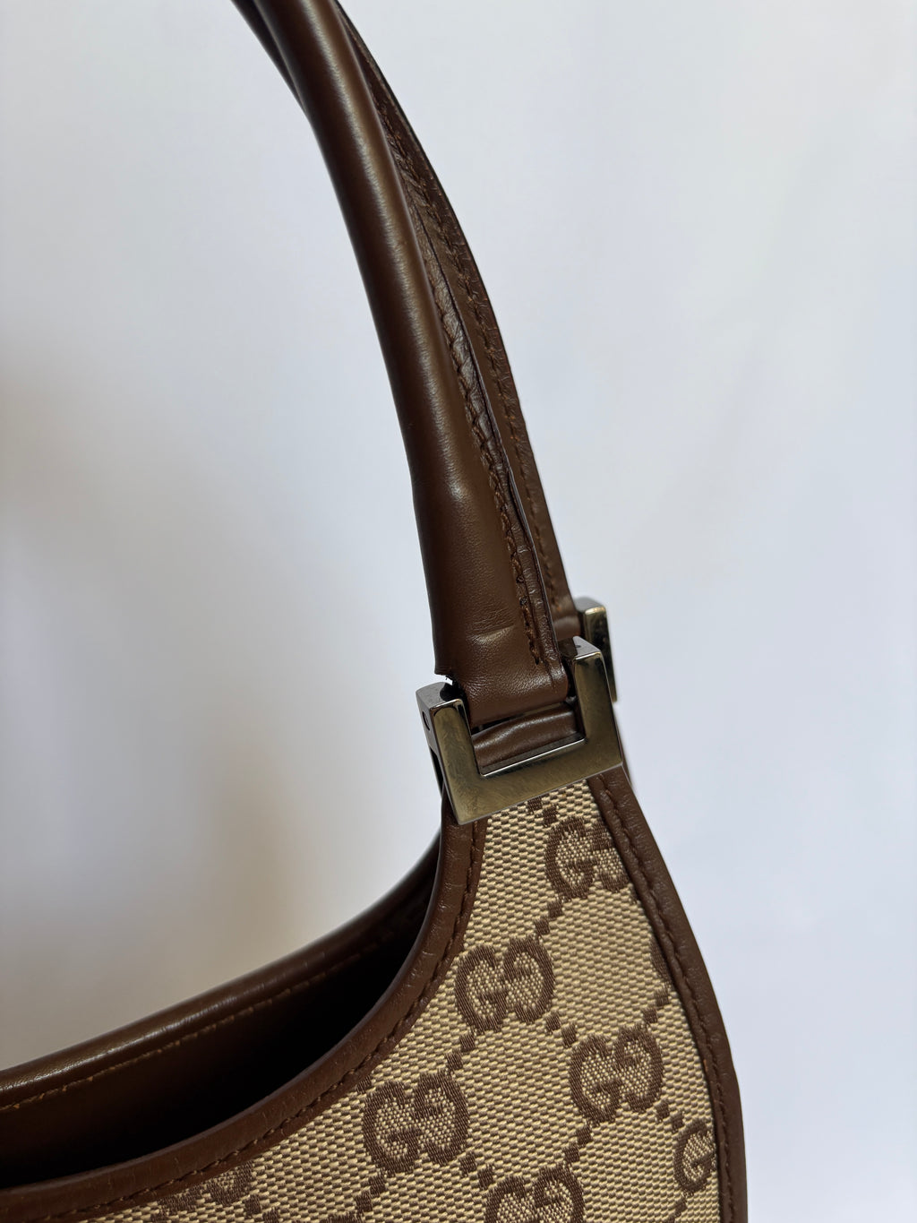 Gucci Jackie Bardot beige canvas handtas