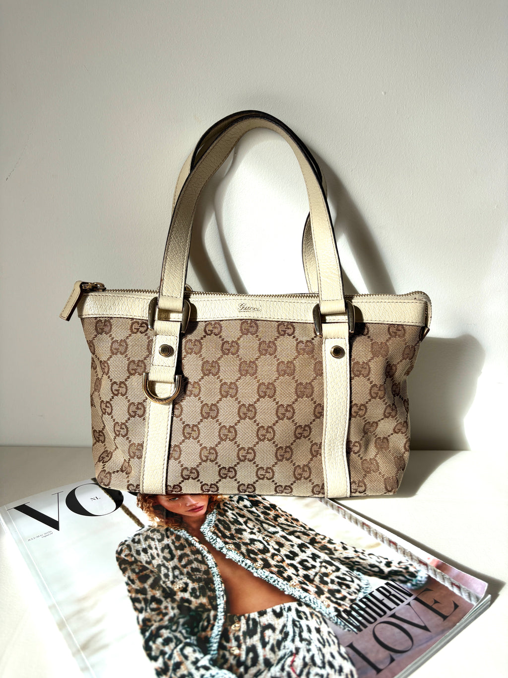 Gucci Abbey D-Ring Tote beige