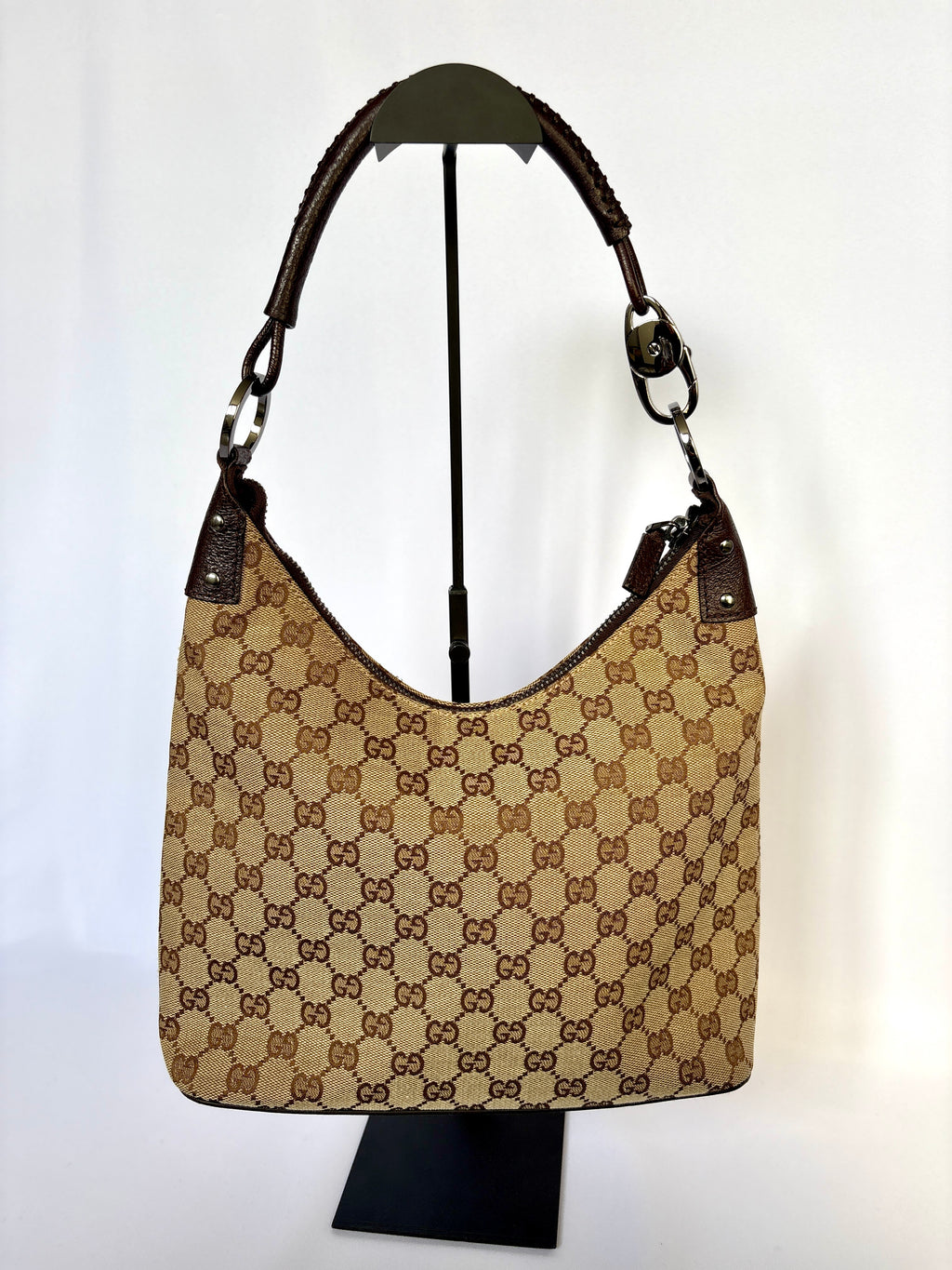 Gucci Monogram Canvas Lock tas beige GG patroon