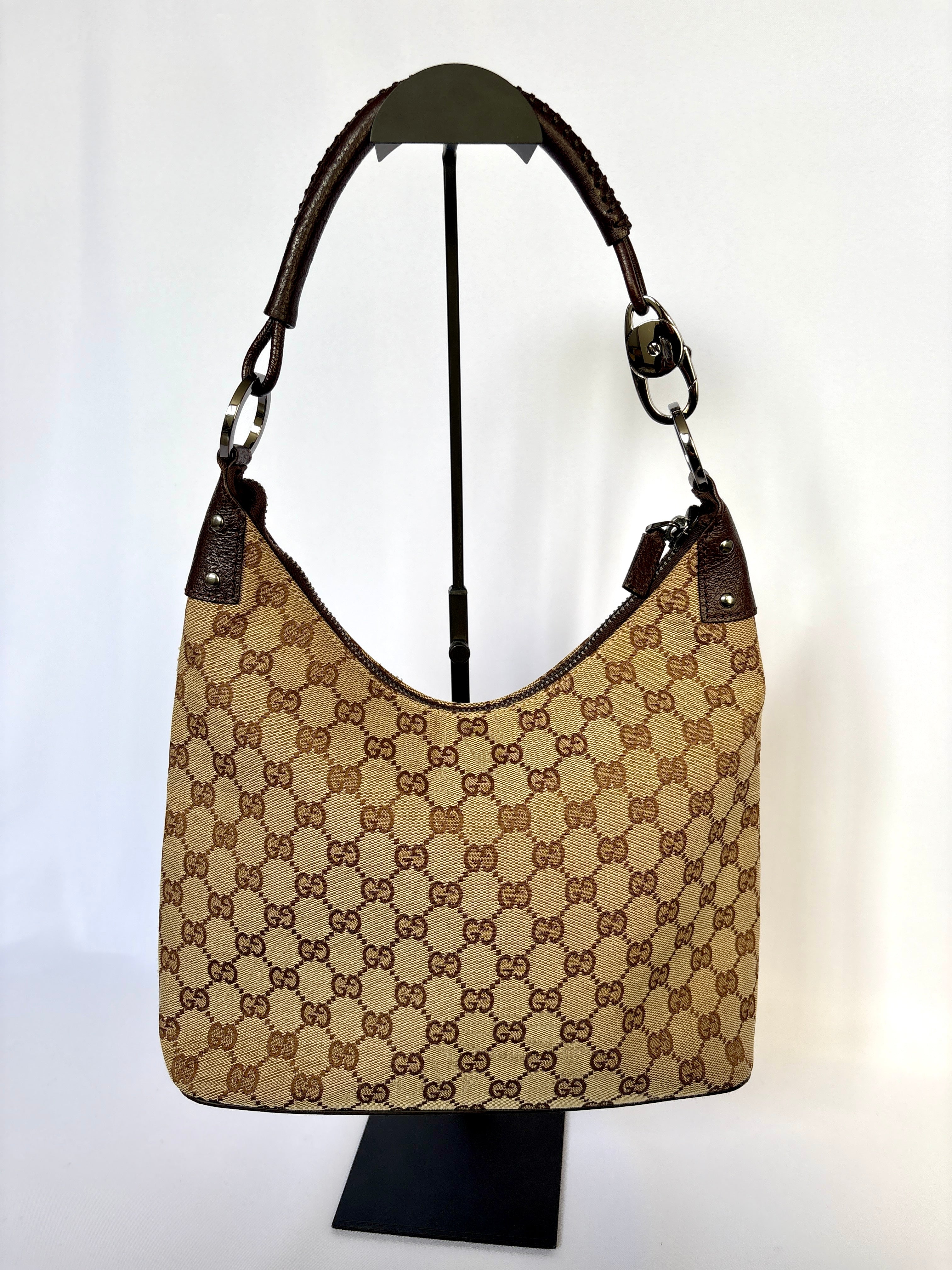 Gucci Monogram Canvas Lock tas beige GG patroon