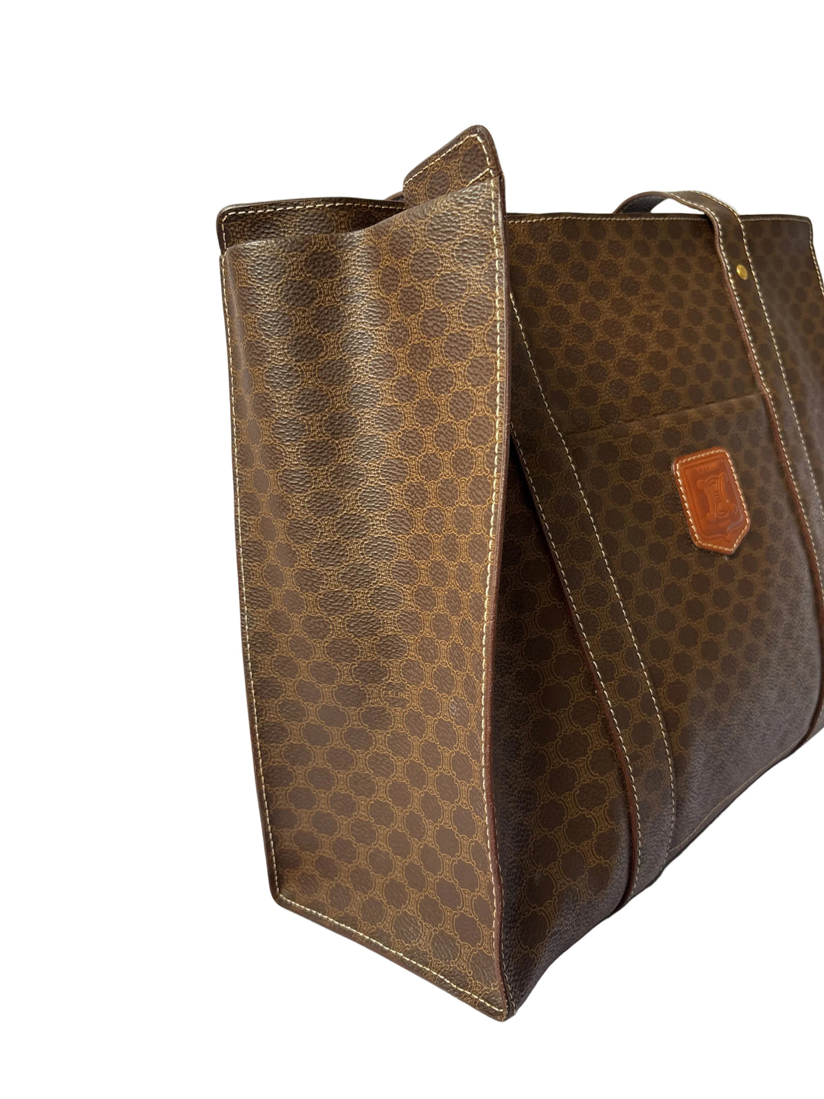 Pre-loved Céline Macadam Tote zijaanzicht