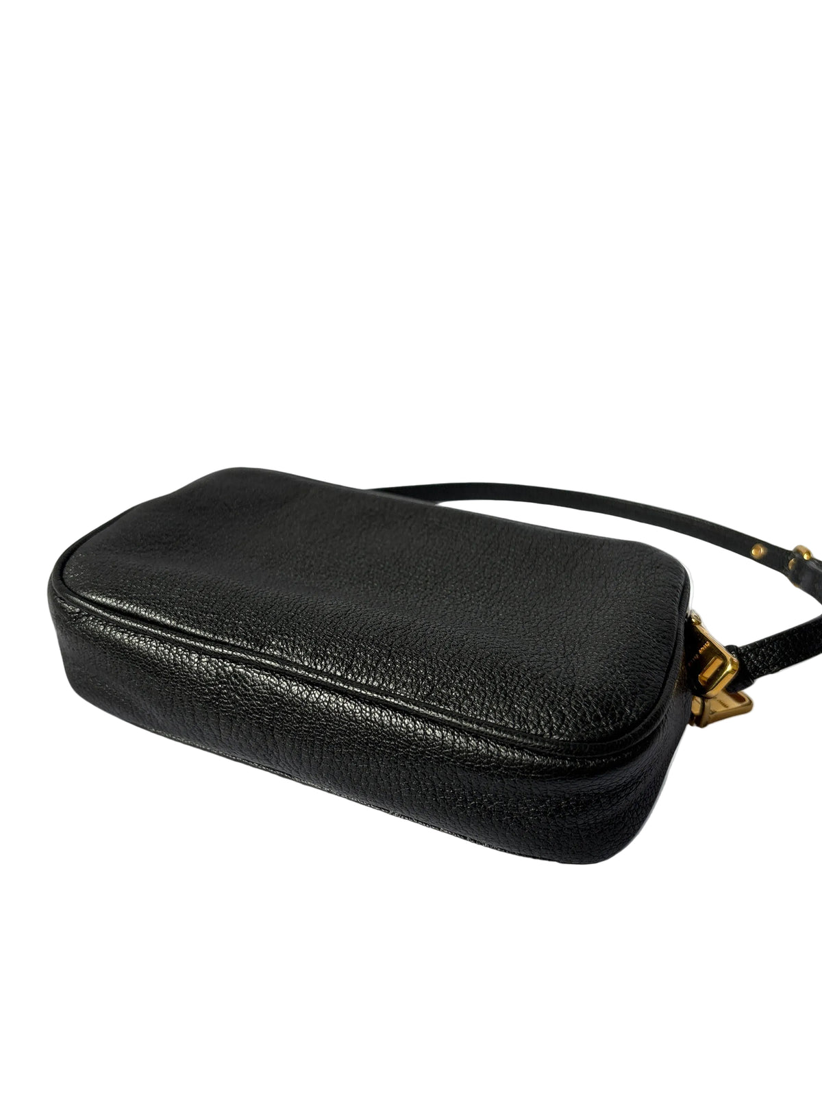Pre-loved Miu Madras Goatskin Double Zip Pochette achterzijde 