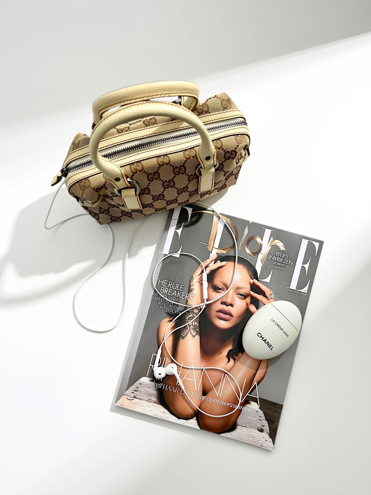 Vintage Gucci GG Canvas Mini Boston Beige. Trésor de Lou