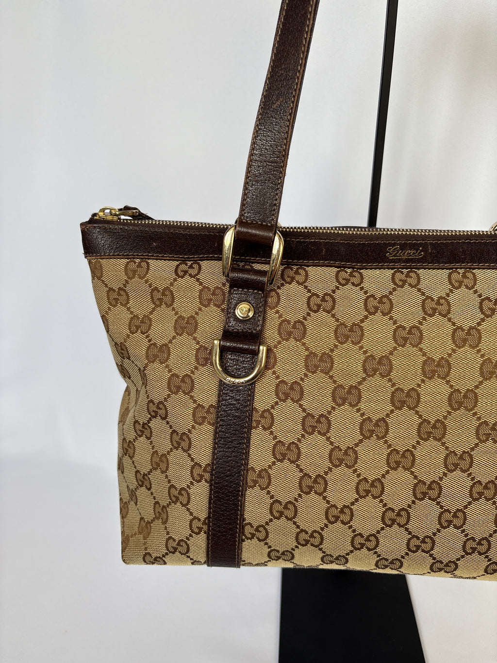 Gucci Abbey Monogram Tote beige GG canvas vintage