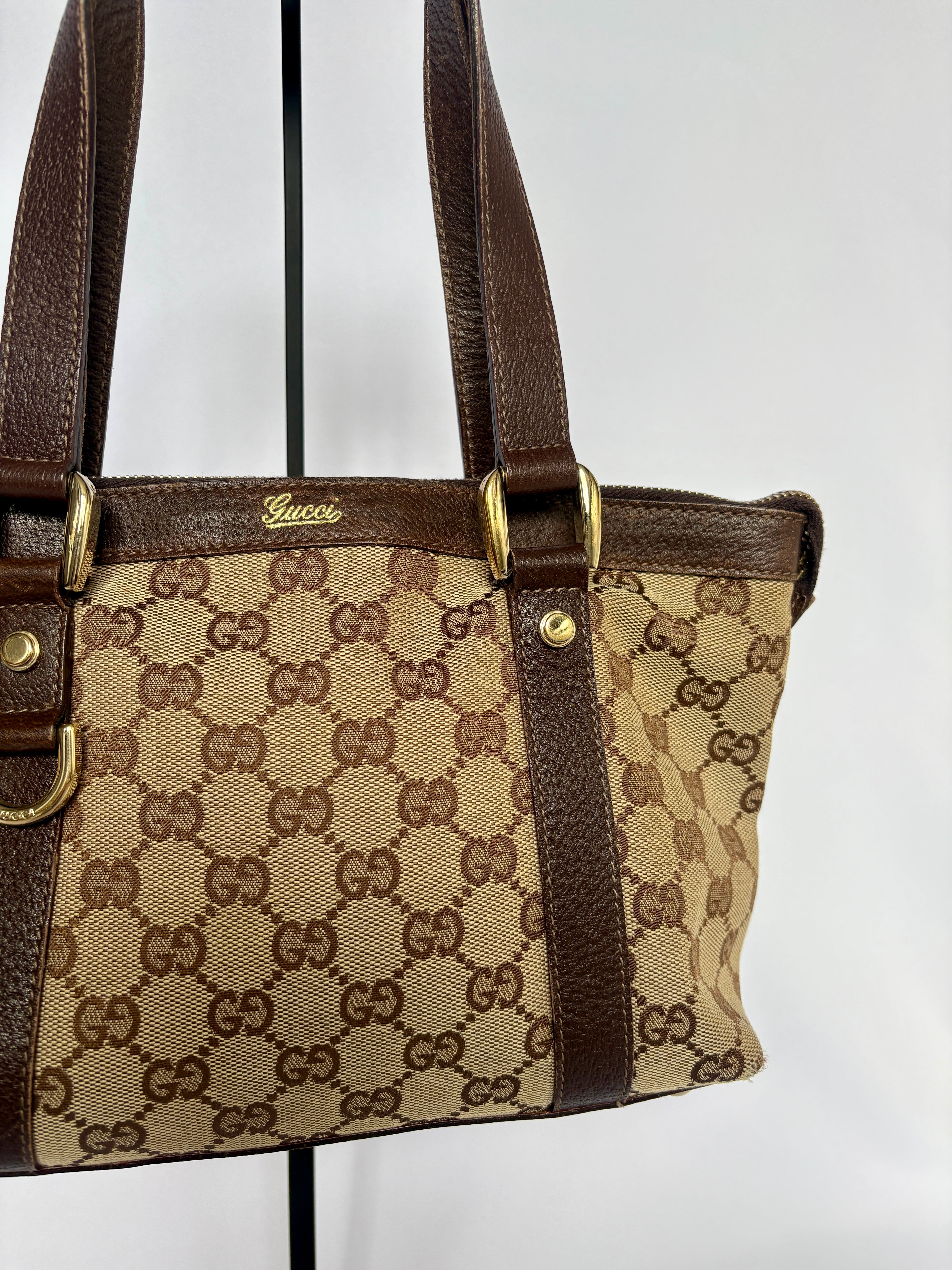 Gucci Abbey Monogram Tote mini beige GG canvas vintage