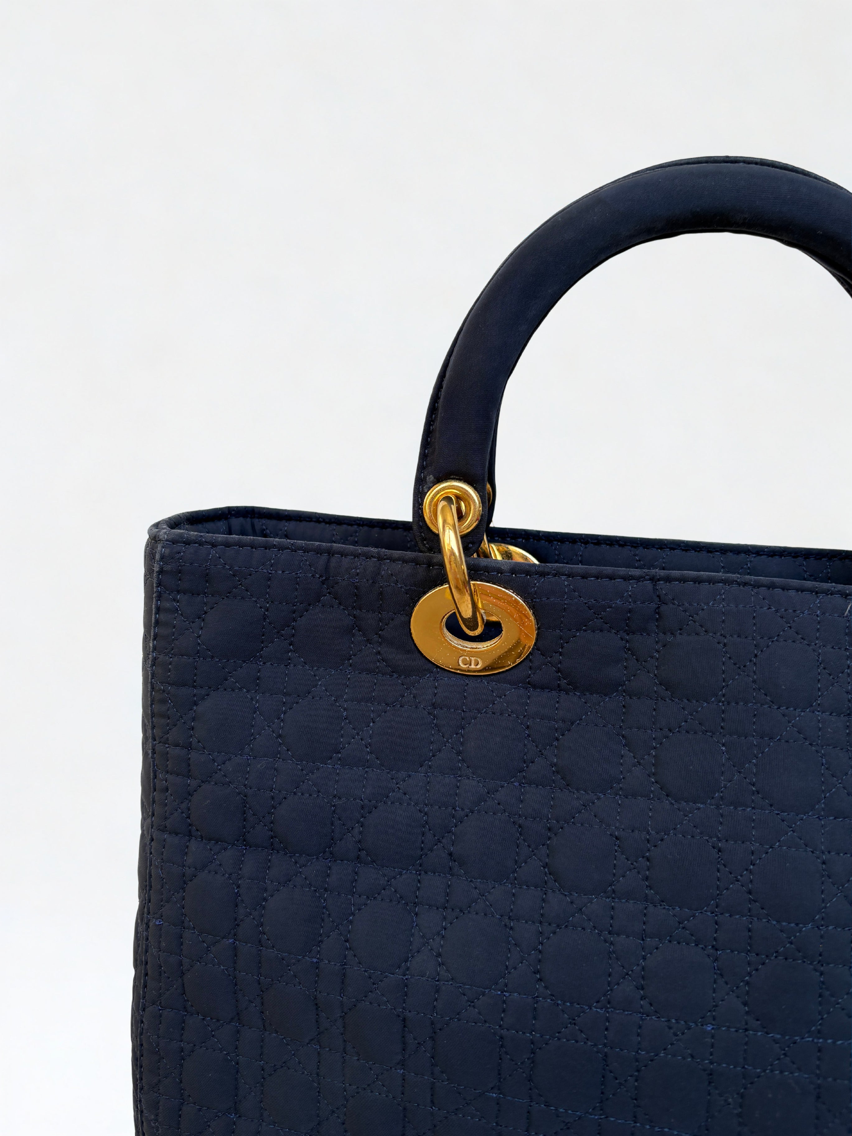 Lady Dior Medium Navy Nylon