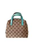 Pre-loved Gucci Balthus Top Handle Turquoise, voorzijde