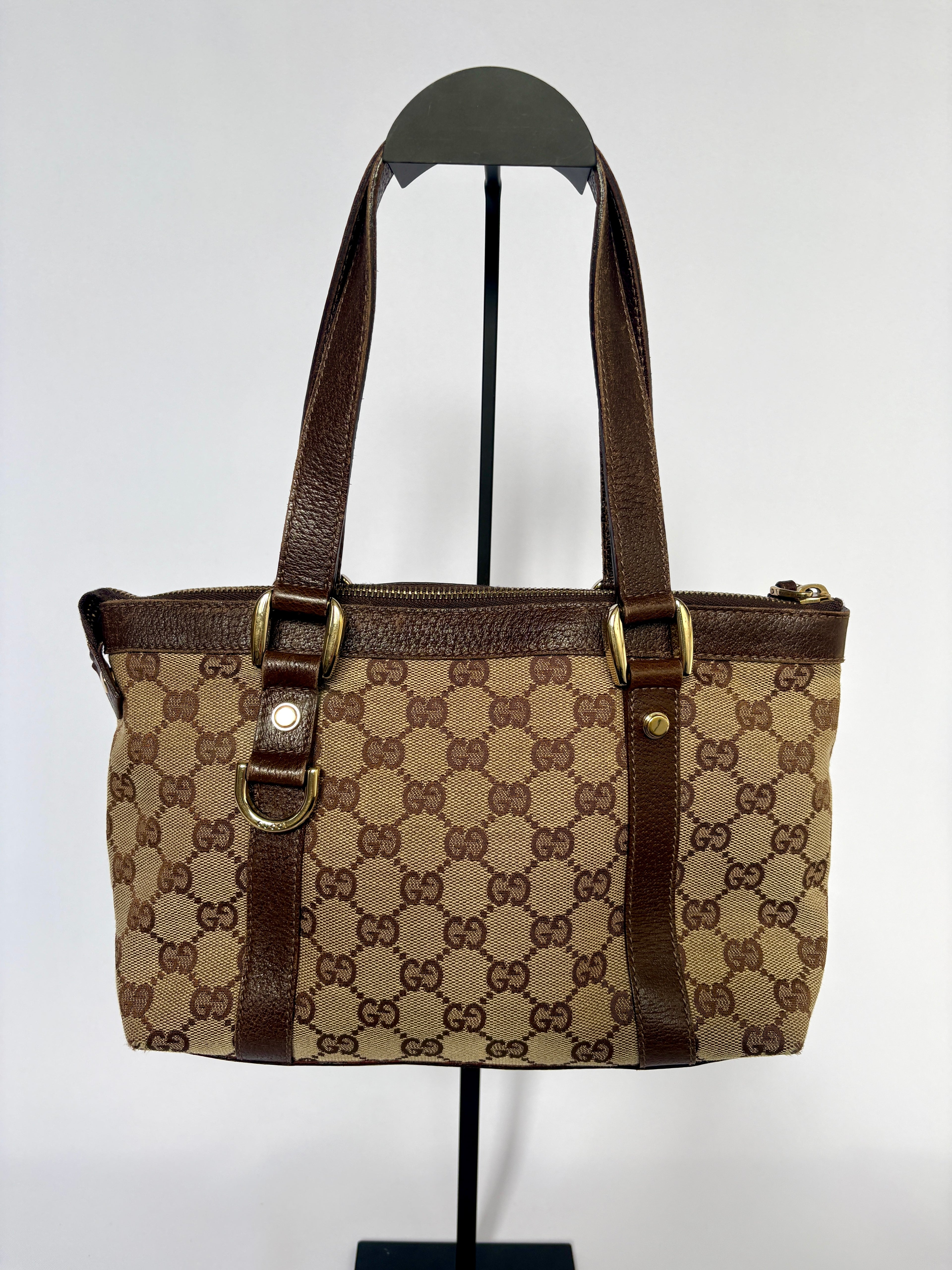 Gucci Abbey Monogram Tote mini beige GG canvas vintage designer