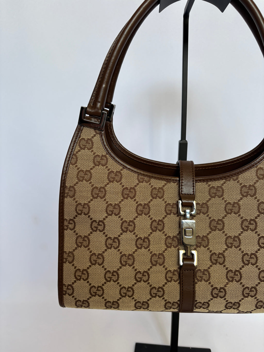 Gucci Jackie Bardot beige zilveren sluiting