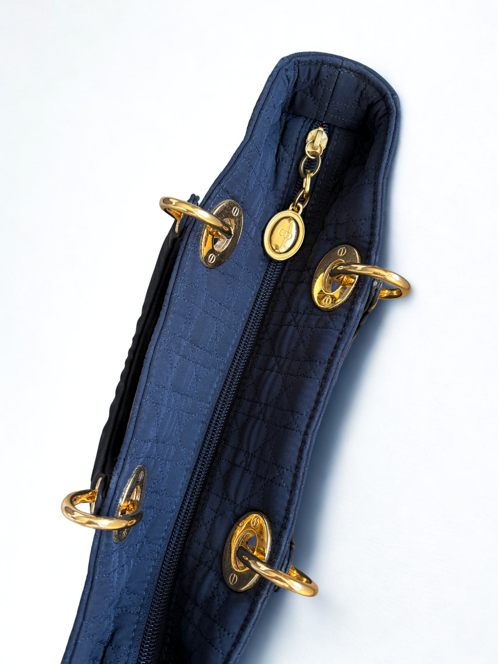 Lady Dior Medium Navy Nylon