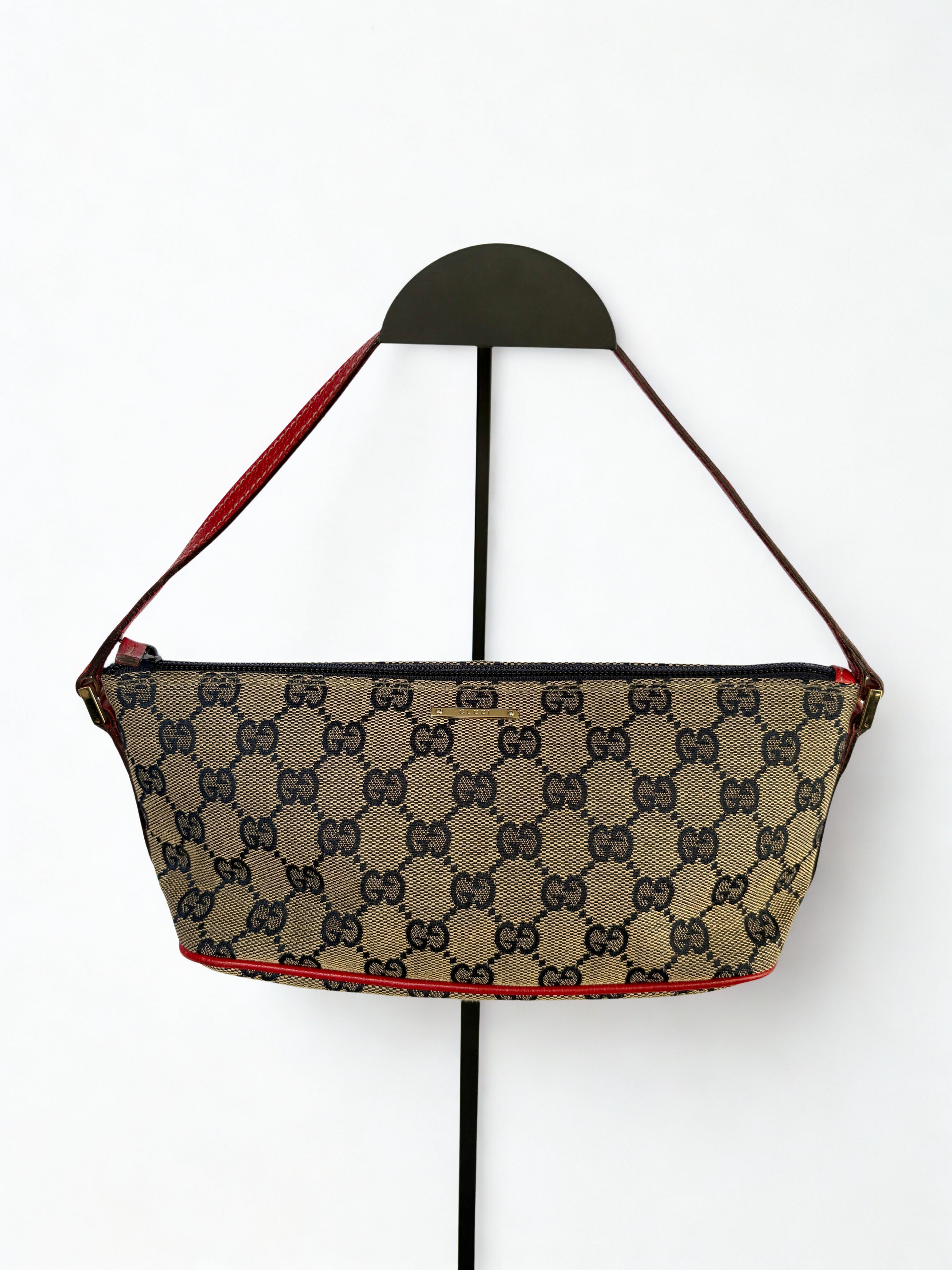 Gucci Pochette Boat Bag navy rood