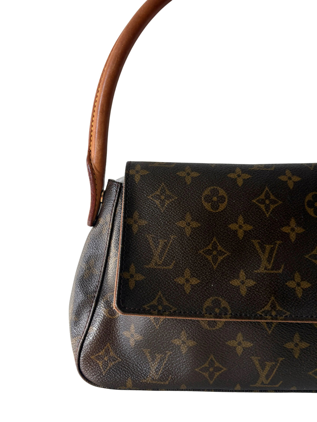 Pre-loved Louis Vuitton Looping PM mini, monogram canvas, voorzijde links