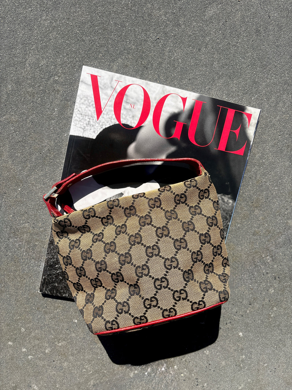 Gucci Monogram Canvas Pochette Boat Mini