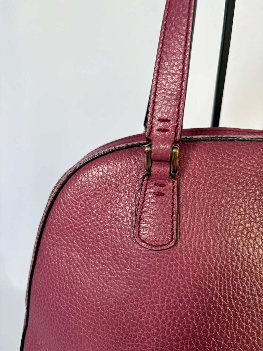 Gucci Lady Dollar Dome tas roze leer vintage designer gouden handgreep