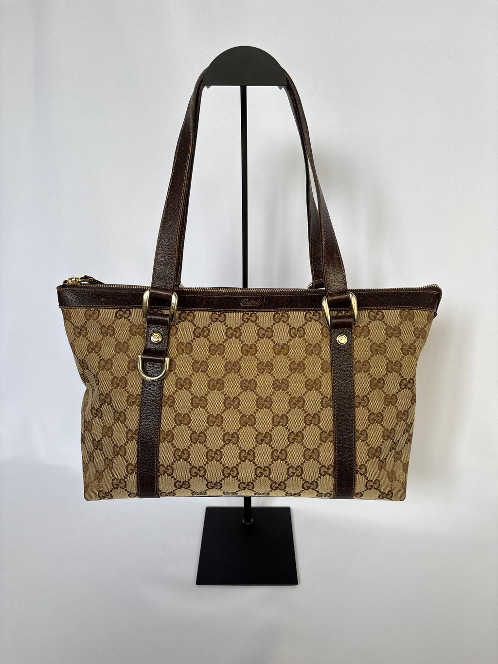 Gucci Abbey Monogram Tote beige GG canvas vintage