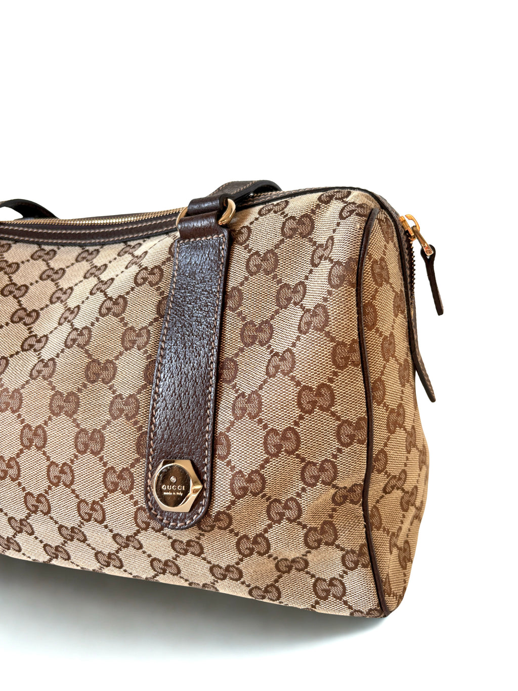 Gucci Charmy Boston pre-loved zijkant - uitstekende staat