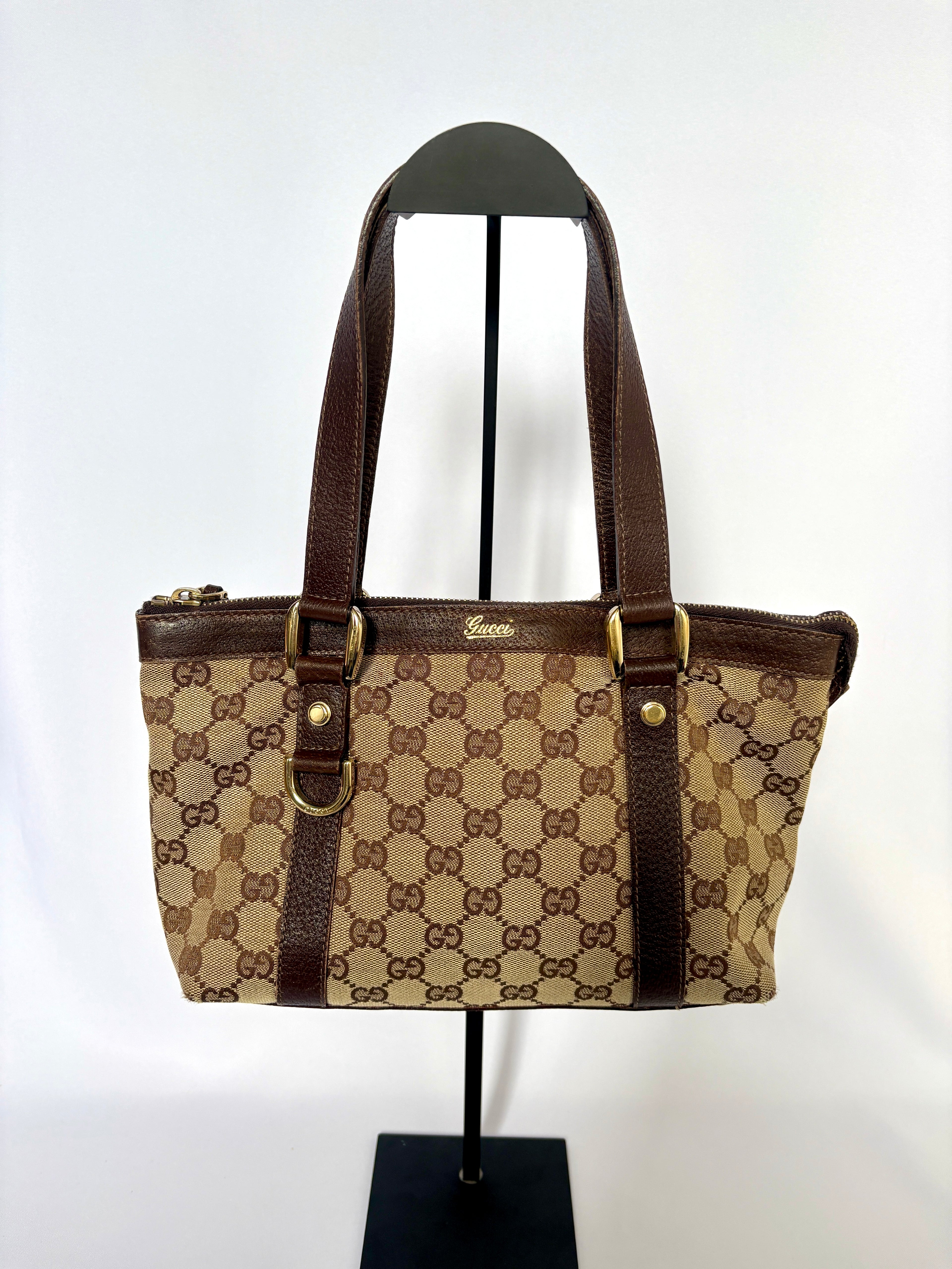 Gucci Abbey Monogram Tote mini beige GG canvas