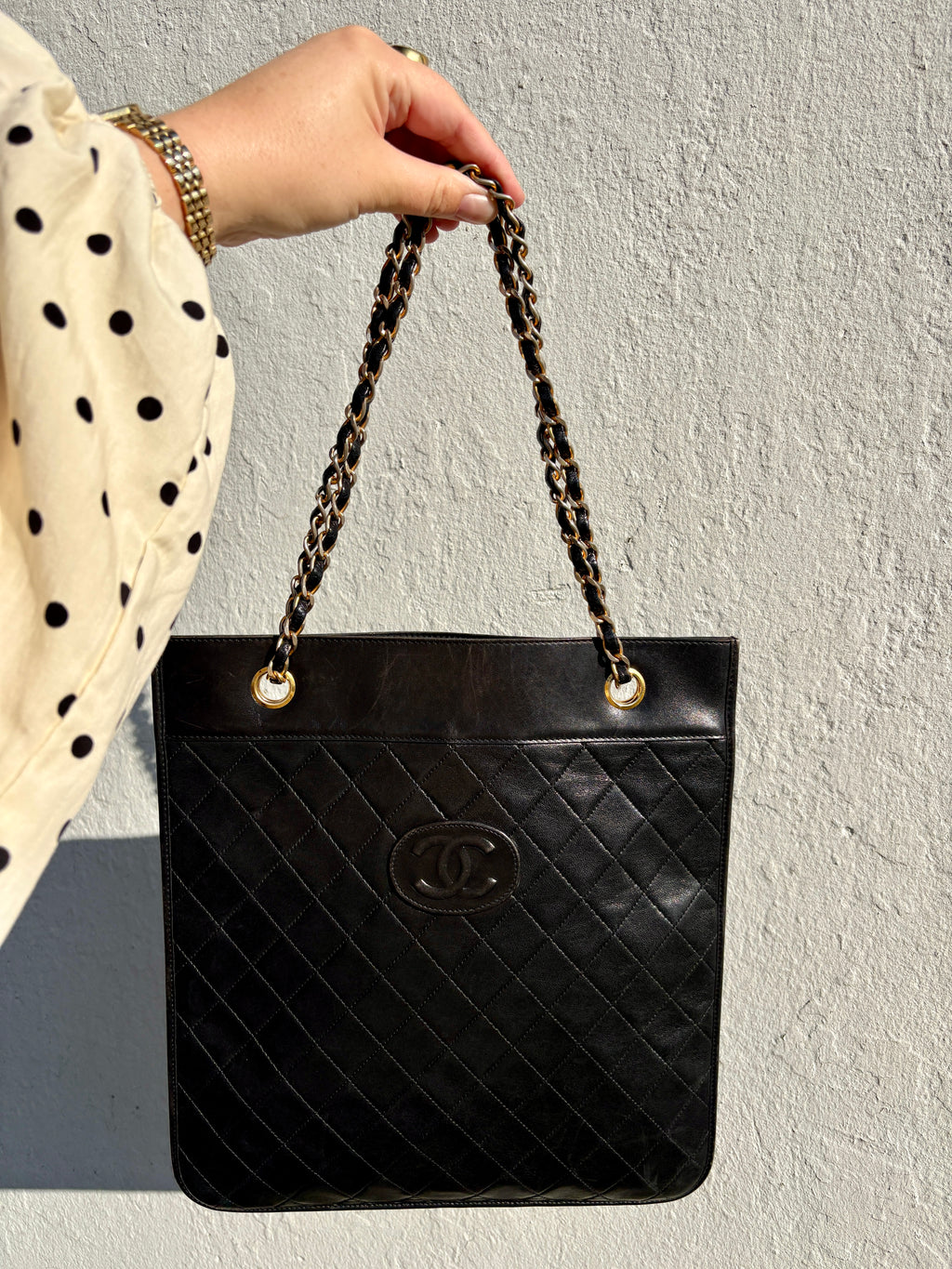 Chanel Vintage CC Tote lambskin