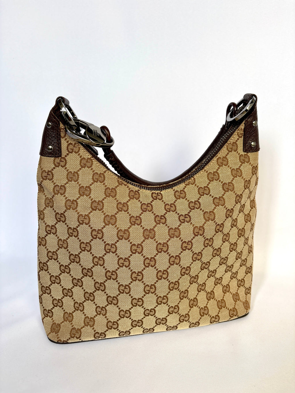 Gucci Monogram Canvas Lock tas beige GG patroon