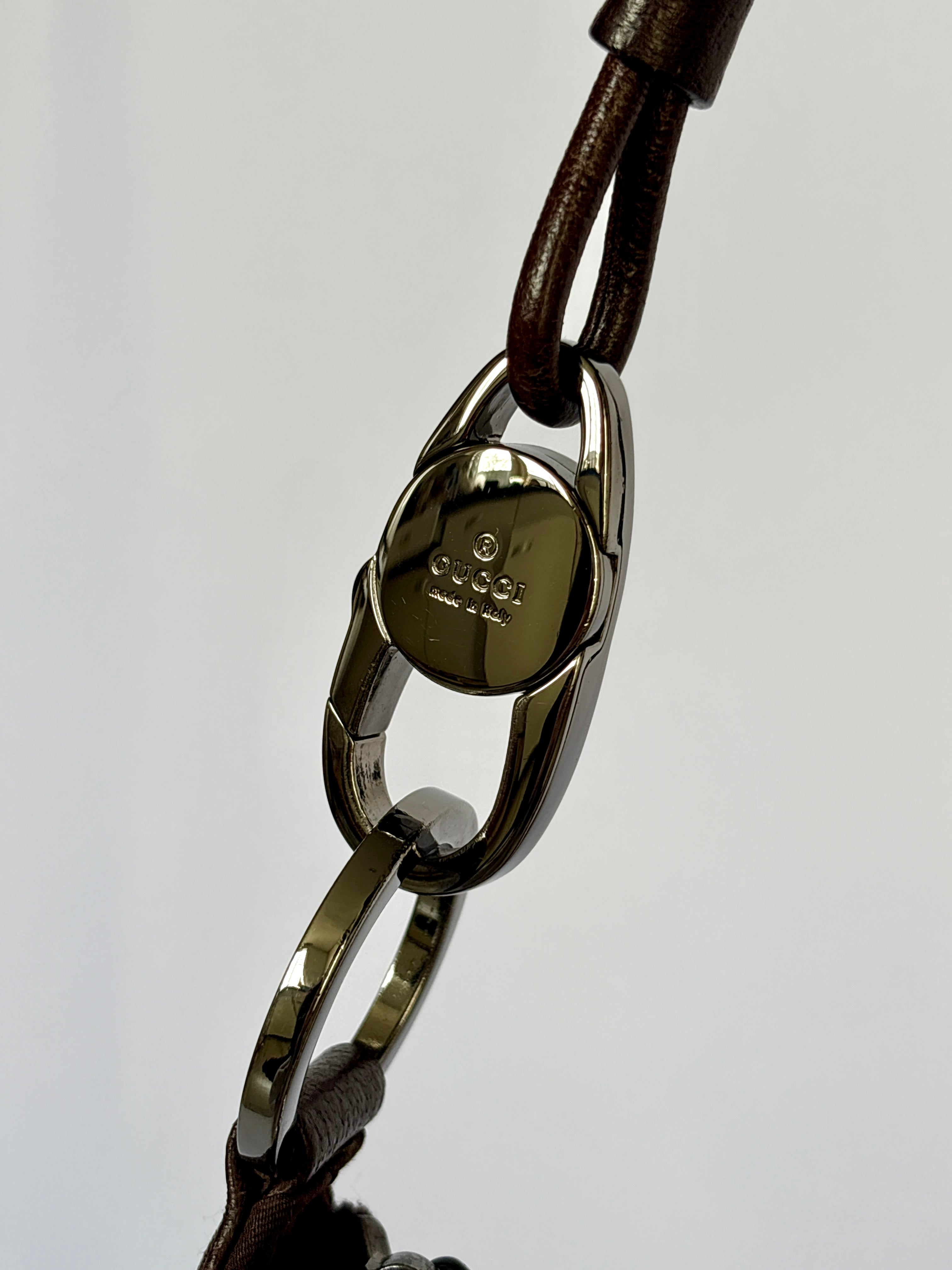 Gucci Monogram Canvas Lock tas zilveren hardware