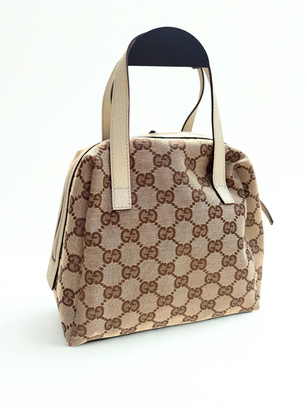 Vintage Gucci Monogram Balthus beige zilveren hardware