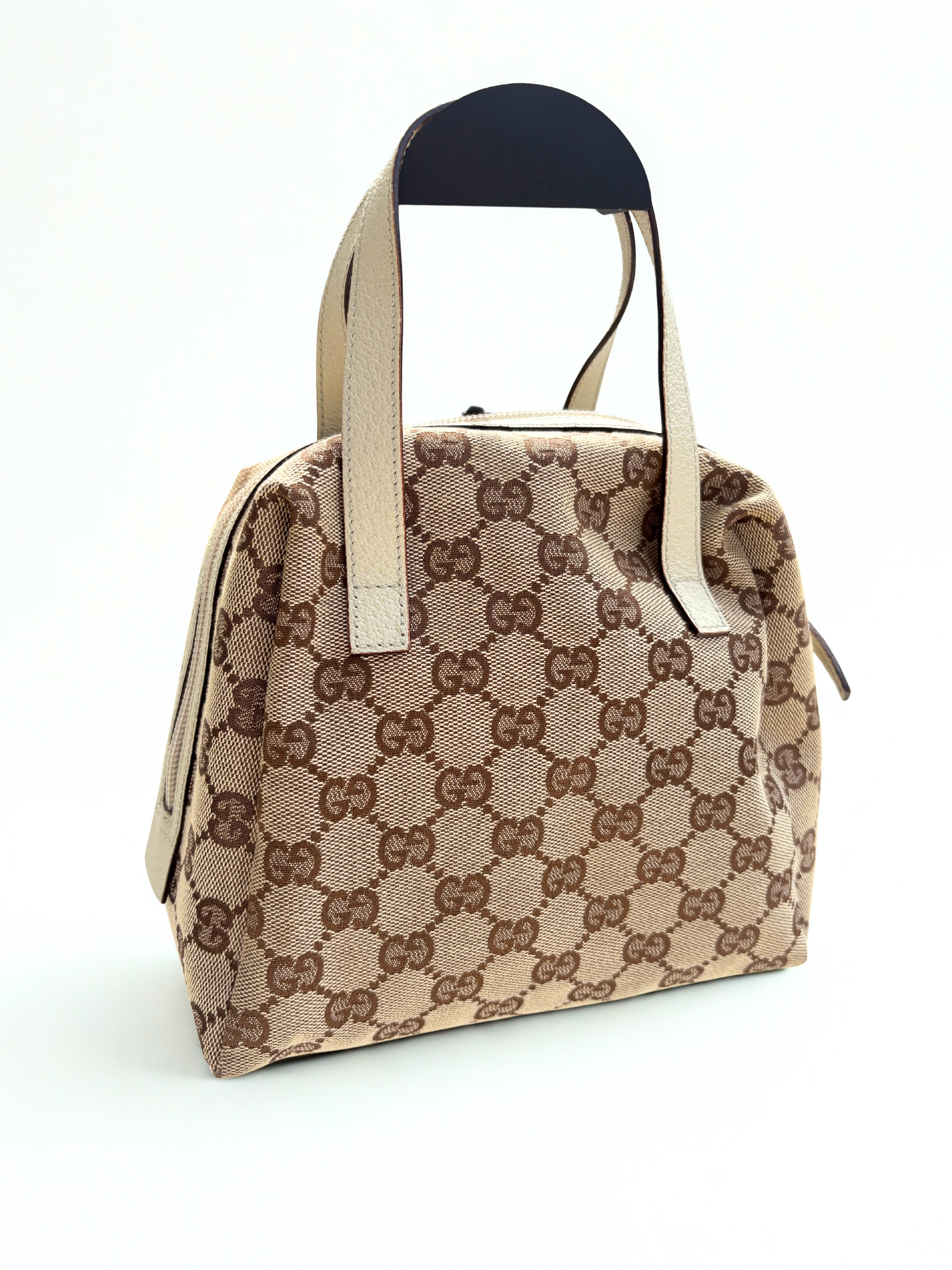 Vintage Gucci Monogram Balthus beige zilveren hardware
