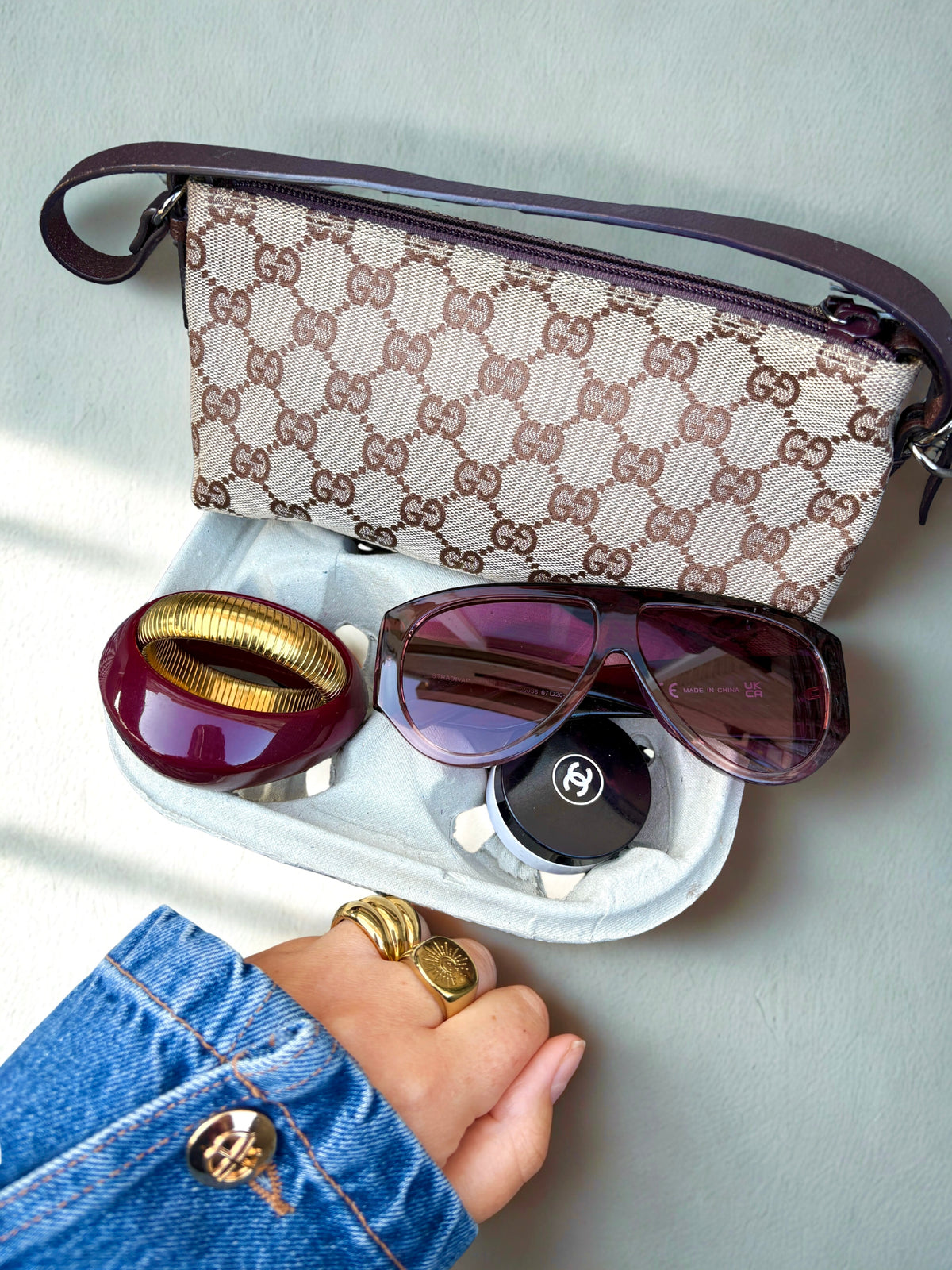 Gucci Monogram Canvas Pochette