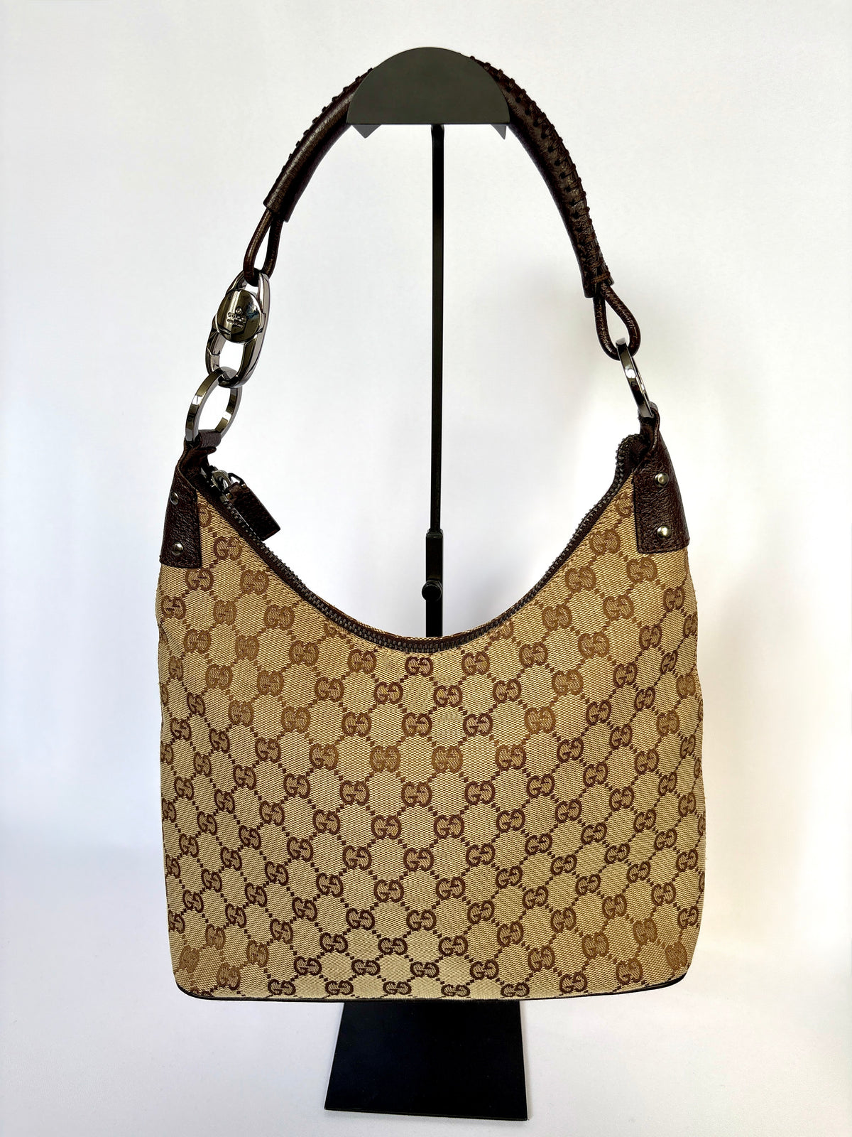 Gucci Monogram Canvas Lock tas beige GG patroon