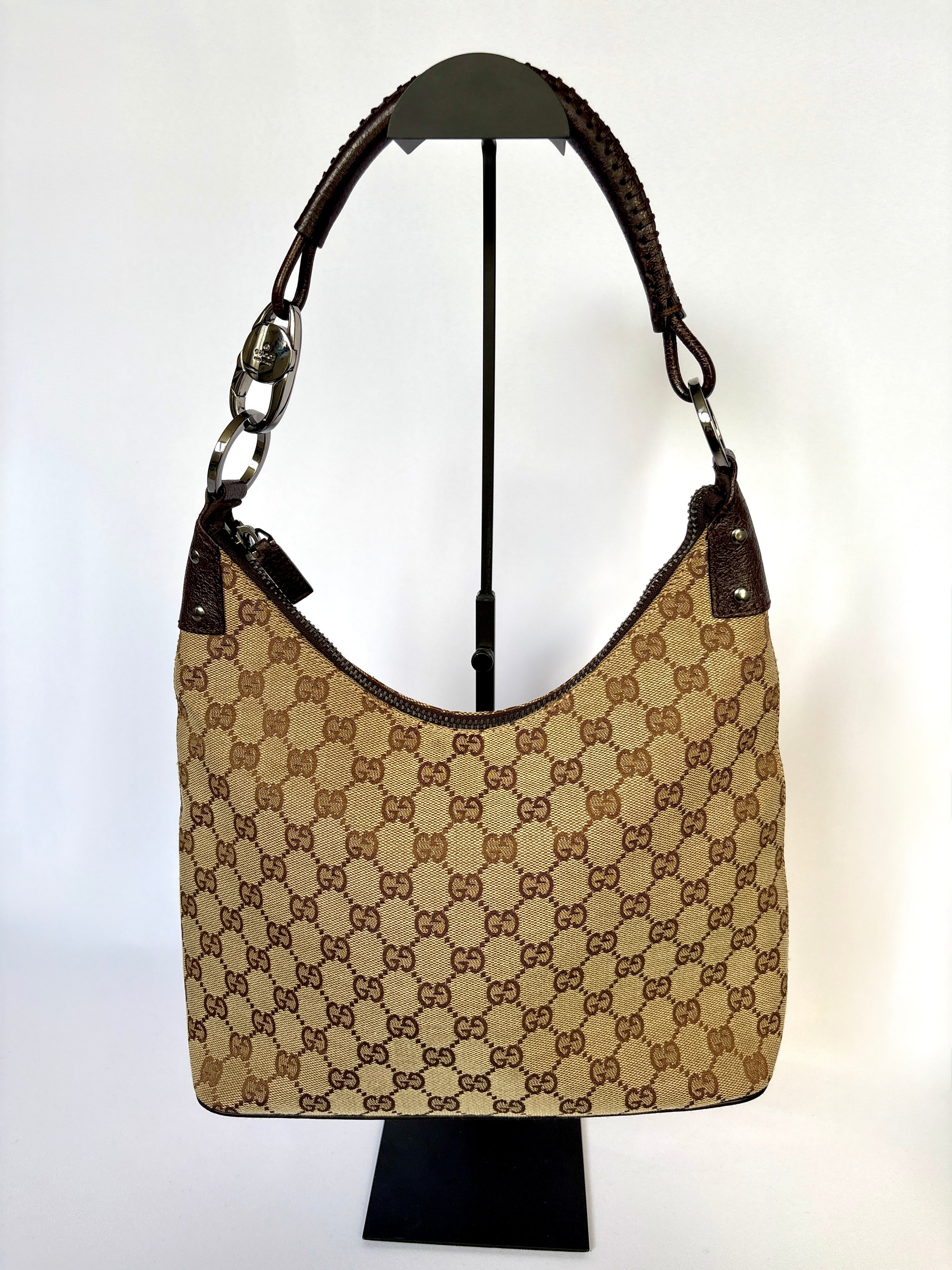Gucci Monogram Canvas Lock tas beige GG patroon