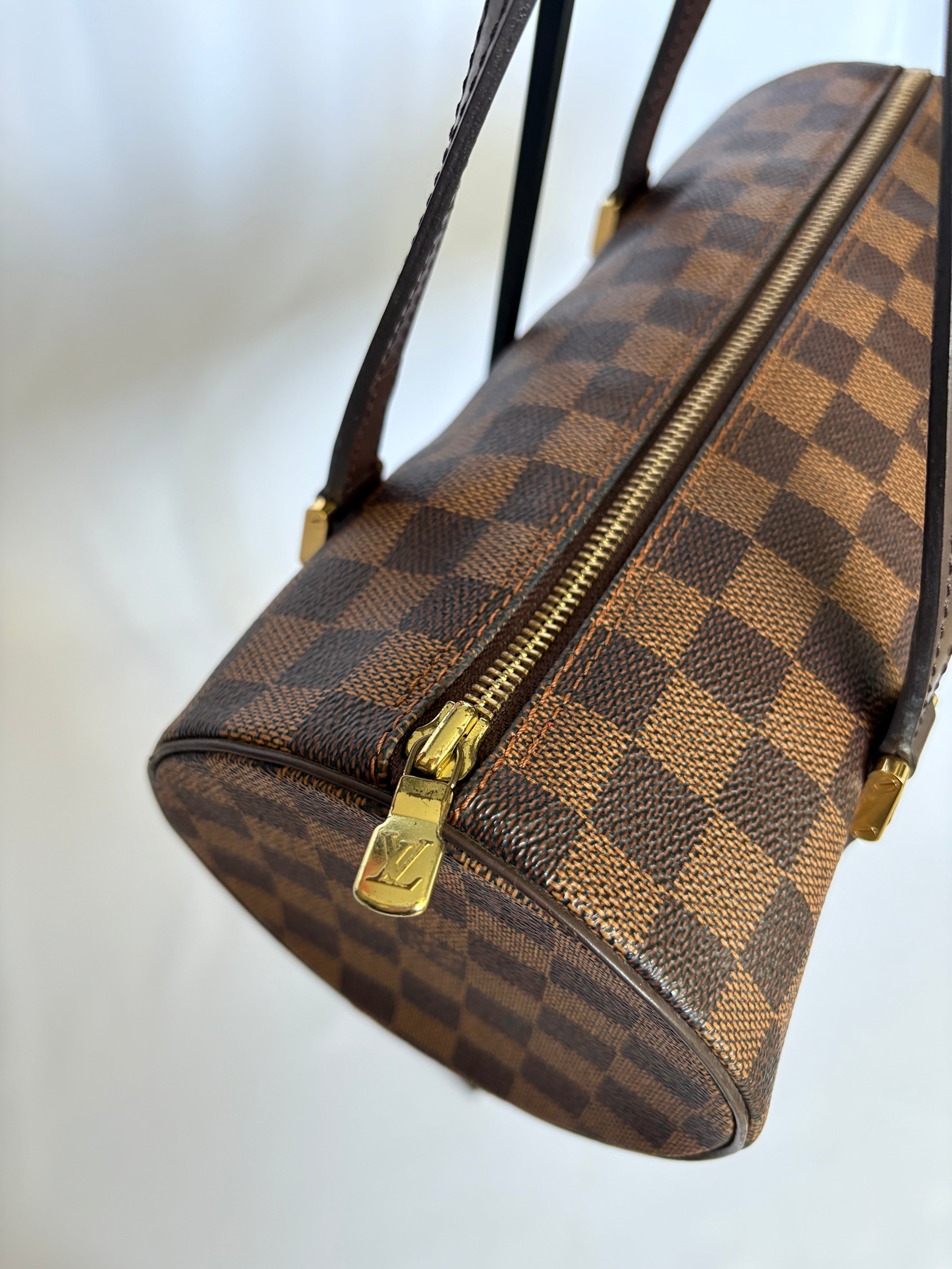 Louis Vuitton Papillon 26 Damier Ebene gouden rits