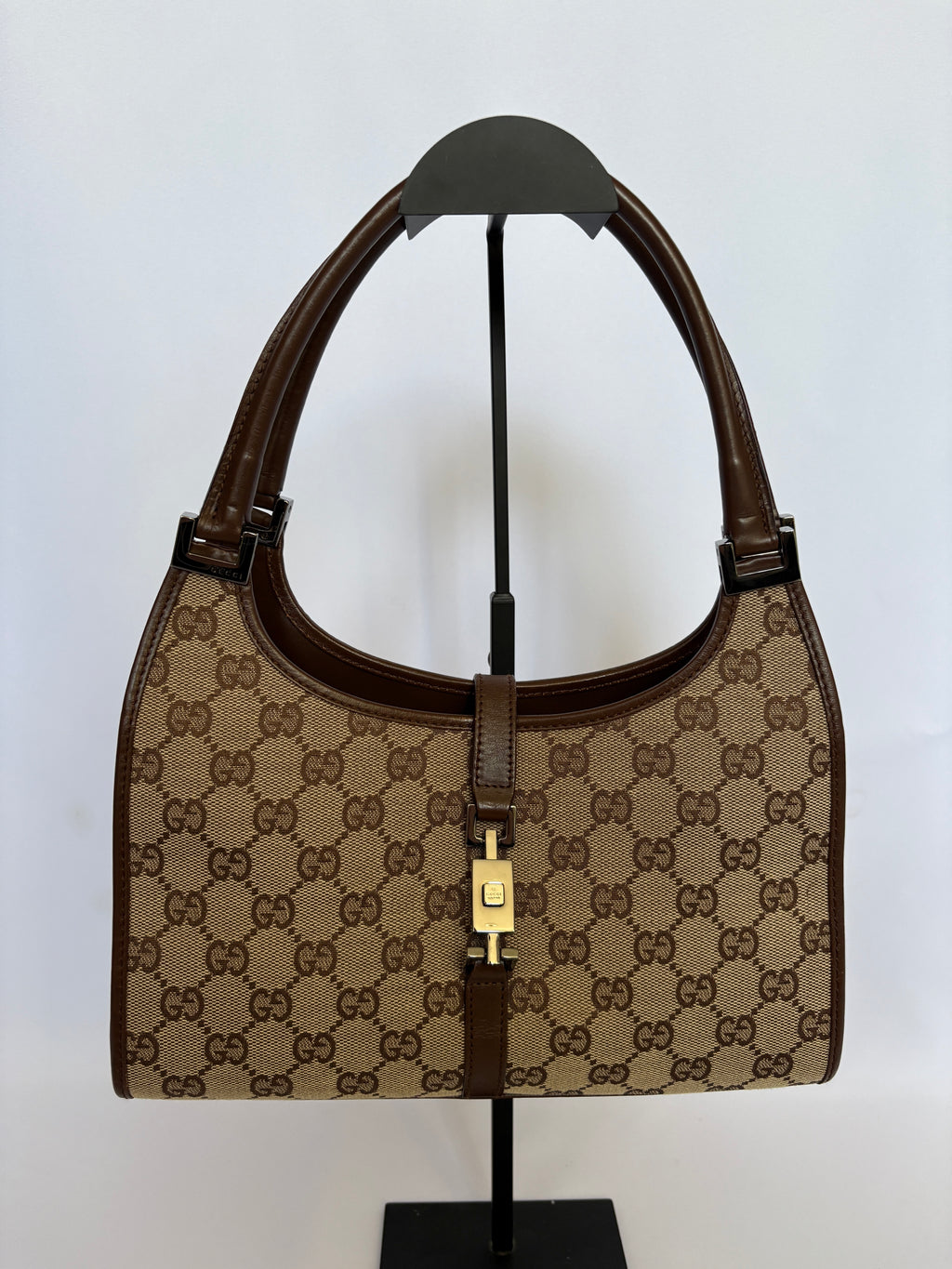 Gucci Jackie Bardot beige canvas handtas
