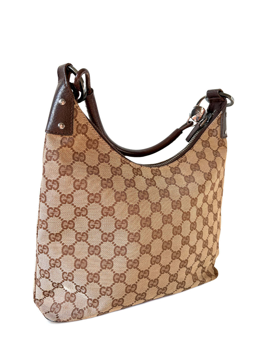 Gucci GG Monogram Canvas Lock Hobo, zijkant, schoon canvas 