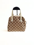Vintage Gucci Monogram Canvas Balthus tas beige vooraanzicht